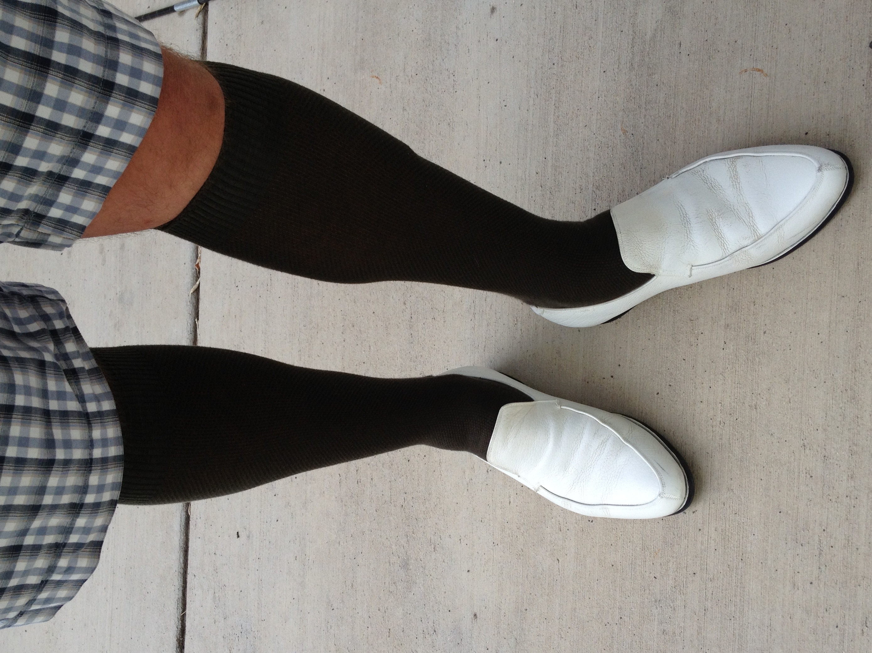 white shoes with high socks