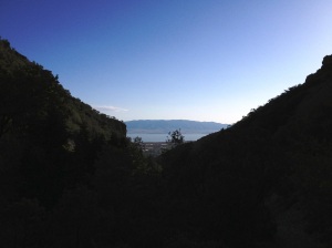 Battle Creek Canyon and Utah Lake: Distant familiar view