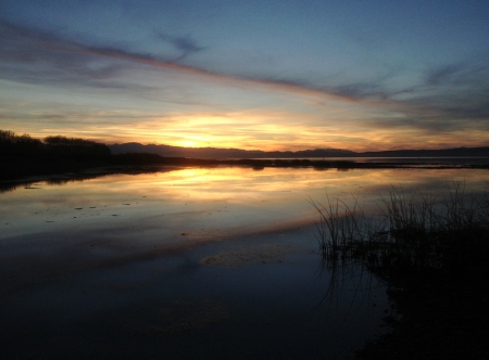 marsh-side sunset over Utah Lake, Lincoln Beach