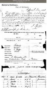SS Leipzig Bremen to Baltimore April 30, 1881, Heinrich Geerdts (Gerdts) family