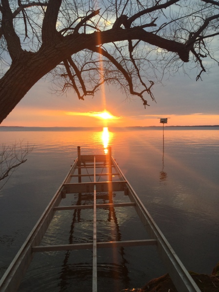 Lake Winneconne sunset with pier
