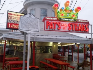 Philly cheesesteak landmarks Pat's and Jim's