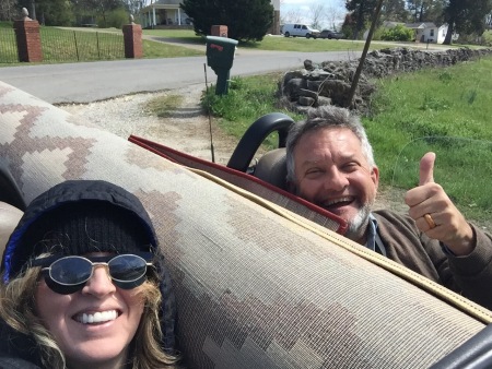 Hauling carpets and kayaks in our convertibles -- no pickup trucks needed! March 2019